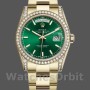 Replica Rolex Day-Date 36mm unisex-118388-diamant-dezel-groen index wijzerplaat groen