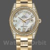 Replica Rolex Day-Date 36mm Unisex-118388-White MOP-Diamond Dial MOP
