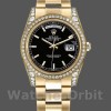 Replica Rolex Day-Date 36mm Unisex-118388 Geelgoud-Zwarte Index Dial Zwart