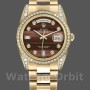 Replica Rolex Day-Date 36mm Unisex-118388 Geelgoud-Stieroog Bruine Wijzerplaat<br />