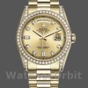 Replica Rolex Day-Date 36mm Unisex-118388 Geelgoud-Kampagne wijzerplaat Champagne