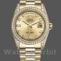 Replica Rolex Day-Date 36mm Unisex-118388 Geelgoud-Kampagne wijzerplaat Champagne