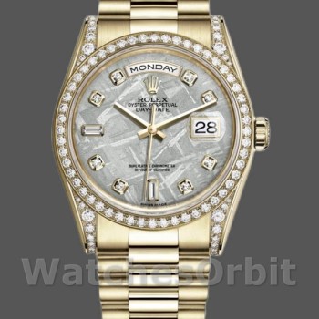 Replica Rolex Day-Date 36mm Unisex-118388 Geelgoud-Diamant Meteoriet Wijzerplaat Meteoriet<br />
