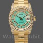 Replica Rolex Day-Date 36mm unisex-118388 geelgoud-groen met diamant wijzerplaat <br />