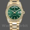 Replica Rolex Day-Date 36mm Unisex-118388 Geelgoud-Groene index wijzerplaat Groen