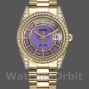 Replica Rolex Day-Date 36mm Unisex-118388 Geelgoud-Lavendelpaarse wijzerplaat Paars<br />