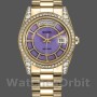 Replica Rolex Day-Date 36mm Unisex-118388 Geelgoud-Lavendelpaarse wijzerplaat Paars<br />