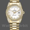 Replica Rolex Day-Date 36mm Unisex-118388 Geelgoud-Witte Wijzerplaat met Romeinse cijfers<br />