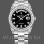 Replica Rolex Day-Date 36mm Unisex-118389-Diamant Bezel-Zwart Diamond Dial Zwart<br />