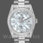 Replica Rolex Day-Date 36mm Unisex-118389-Diamant Bezel-MOP Witte Wijzerplaat MOP