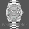 Replica Rolex Day-Date 36mm Unisex-118389-Wit Goud-Zilveren Wijzerplaat Zilver