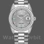 Replica Rolex Day-Date 36mm Unisex-118389-Wit Goud-Zilveren Wijzerplaat Zilver