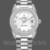 Replica Rolex Day-Date 36mm Unisex-118389-Witgoud-Witte Romeinse Cijfer Wijzerplaat Wit