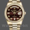 Replica Rolex Day-Date 36mm voor heren-118398-Bulls Eye-Bruin met diamanten wijzerplaat<br />