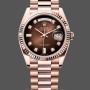 Replica Rolex Day-Date 36mm Unisex-128235-Everose Gold-Brown Ombre Diamond Dial Bruin