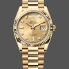 Replica Rolex Day-Date 36mm Unisex-128238 0008-Gefleerde lunette-Kampanje Diamanten Wijzerplaat Champagne