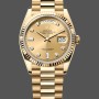 Replica Rolex Day-Date 36mm Unisex-128238 0008-Gefleerde lunette-Kampanje Diamanten Wijzerplaat Champagne