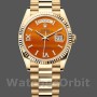 Replica Rolex Day-Date 36mm voor heren-128238 Geribbelde lunette-Karneool wijzerplaat