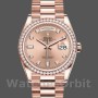 Replica Rolex Day-Date 36mm voor heren-128345RBR-Champagne Rose Dial-Evergoud Champagne Rose