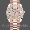 Replica Rolex Day-Date 36mm unisex-128345RBR-diamant geplaveide wijzerplaat-edelgoud diamant geplaveid