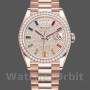 Replica Rolex Day-Date 36mm unisex-128345RBR-diamant geplaveide wijzerplaat-edelgoud diamant geplaveid