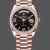 Replica Rolex Day-Date 36mm Unisex-128345RBR-Eisenkiesel Dial-Everose Gold Eisenkiesel