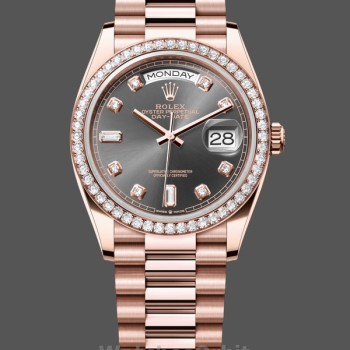 Replica Rolex Day-Date 36mm unisex-128345RBR-Slate Dial-Everose Gold Slate
