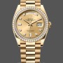 Replica Rolex Day-Date 36mm unisex-128348RBR-Champagne Diamond Dial-Geel Goud