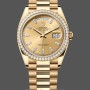 Replica Rolex Day-Date 36mm Unisex-128348RBR-Champagne Index Dial-Geel Goud