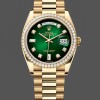 Replica Rolex Day-Date 36mm Unisex-128348RBR-Green Ombre Diamond Dial-Geel Gold Green Ombre