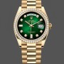 Replica Rolex Day-Date 36mm Unisex-128348RBR-Green Ombre Diamond Dial-Geel Gold Green Ombre