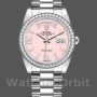 Replica Rolex Day-Date 36mm voor heren-128349RBR-Roze Opaal Wijzerplaat-Diamanten Ring Roze