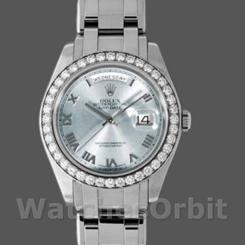 Replica Heren Rolex Day-Date-18946, 39mm, ijsblauwe Romeinse wijzerplaat, speciale editie