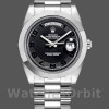 Replica Heren Rolex Day-Date-218206, 41mm, Platina, Concentrisch zwarte wijzerplaat