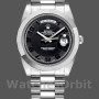 Replica Heren Rolex Day-Date-218206, 41mm, Platina, Concentrisch zwarte wijzerplaat