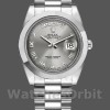 Replica Heren Rolex Day-Date-218206, 41mm, Platina, Concentrisch Rhodium Grijze Romeinse Cijfer Wijzerplaat