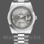 Replica Heren Rolex Day-Date-218206, 41mm, Platina, Concentrisch Rhodium Grijze Romeinse Cijfer Wijzerplaat