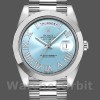Replica Heren Rolex Day-Date-218206, 41mm, Platina, Glacier Blue Diamond Romeinse Wijzerplaat