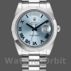 Replica Heren Rolex Day-Date-218206, 41mm, Ijsblauwe wijzerplaat, Platina