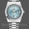 Replica Heren Rolex Day-Date-218206, 41mm, Platina, Ijsblauwe Diamanten Wijzerplaat