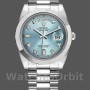 Replica Heren Rolex Day-Date-218206, 41mm, Platina, Ijsblauwe Diamanten Wijzerplaat