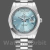Replica Heren Rolex Day-Date-218206, 41mm, ijsblauwe index wijzerplaat, platina