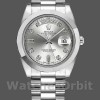 Replica Heren Rolex Day-Date-218206, 41mm, Platina, Zilveren Diamanten Wijzerplaat