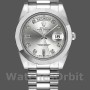 Replica Heren Rolex Day-Date-218206, 41mm, Platina, Zilveren Diamanten Wijzerplaat