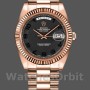 Replica Heren Rolex Day-Date-218235, 41mm, Rose Goud, Zwarte Concentrische Arabische Wijzerplaat