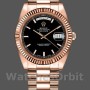 Replica Heren Rolex Day-Date-218235, 41 mm, roségoud, zwarte index wijzerplaat