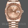 Replica Heren Rolex Day-Date-218235, 41mm, Roségoud, Wijzerplaat met Champagne Diamanten