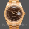 Replica Heren Rolex Day-Date-218235, 41mm, Chocoladebruine wijzerplaat, Roségoud
