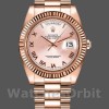 Replica Heren Rolex Day-Date-218235, 41mm, Roze Romeinse cijfers wijzerplaat, Roségoud