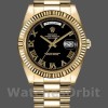 Replica Heren Rolex Day-Date-218238, 41mm, Geelgoud, Wijzerplaat met zwart Romeinse cijfers